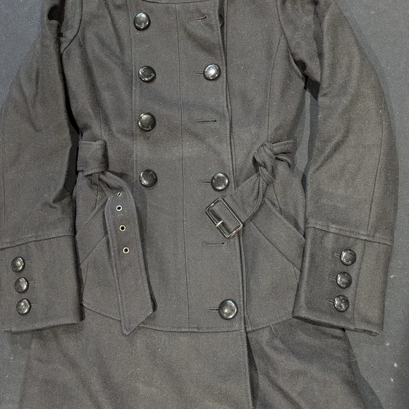Guess Women's Charcoal Double-Breasted Trench Coat - Picture 2 of 7